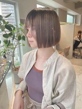 ガリカ 博多(Gallica) 【恒吉佐央里】おしゃれワンレンボブ/ぷつっとボブ/艶感ベージュ
