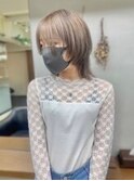 【.eer/ディア】アーモンドベージュ/ミディアムウルフ/心斎橋