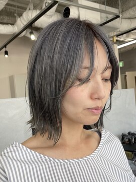 ジエクト カナウ(The Ect canow) シルバーグレー/グレージュカラー/韓国風ボブ/ハイトーンボブ