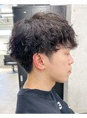メンズ/アップバング/ツーブロックマッシュ/束感ショート