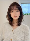 くびれヘア ハイライトカラー アプリコットオレンジ 夏