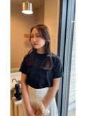 大人可愛い艶カラーオリーブベージュ小顔フェイスレイヤーロング