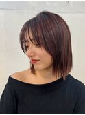 くびれ アプリコットオレンジ 夏のヘアアレンジハイライトカラー