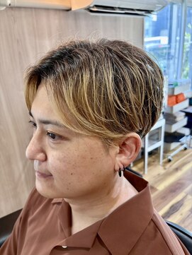 リラックス(Re:LUCK'S) センターパート　メッシュブラウン