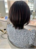 添田　暗めカラー ウルフカット レイヤーカット　くびれスタイル