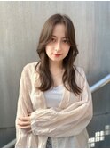 大人可愛いセンターパートくびれ顔周りカット/恵比寿