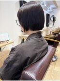 【吉田】縮毛矯正ストレートパーマ切りっぱなしボブアースカラー