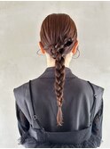 【miki】ヘアセット編み込みヘア顔まわりレイヤー透明感カラー