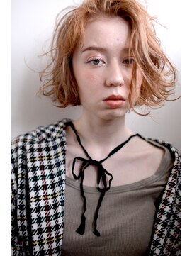ミラバイグリーン(Mira by green) orange　beige　×　outside curl　【切りっぱなしボブ】　＃8