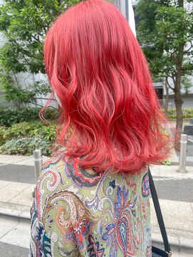 シェリエ(Cherie) レッド/赤髪/ハイトーンカラー/派手髪/ローズレッド
