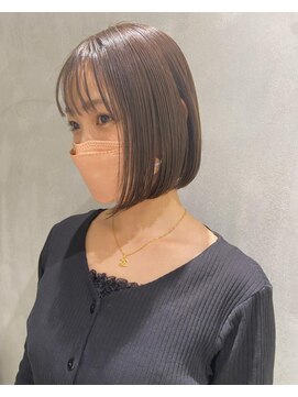 ヨーク(YOKE) 【YOKE】フレンチボブ透けバング大人ボブ暖色系カラー