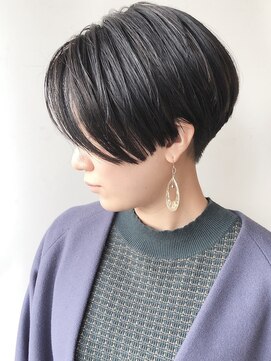 モリオフロムロンドン 原宿本店(morio from London) 【モリオ原宿】黒髪ハンサムショート前髪なし襟足刈り上げ