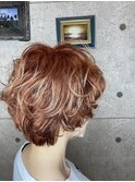 ブリーチヘア動きのあるマッシュボブ