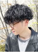 波巻きパーマメンズパーマメンズヘアツーブロックツイストパーマ