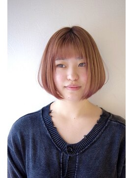 シティ(city) ショートボブ_ピンクベージュ_ふわボブ