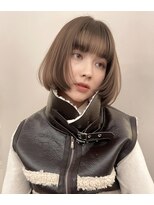 ルル 表参道(lulu.)&nbsp;ボブ ベージュ ダブルカラー オリーブベージュ 透明感カラー ◎