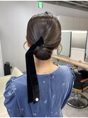 タイトシニヨン_ヘアセット_結婚式アレンジ