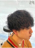 波巻きスパイラルパーマメンズマッシュパーマツイストパーマ