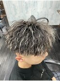 メンズパーマ+ハイライト