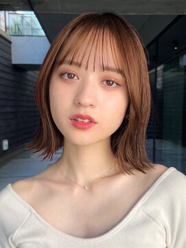 ガーデンヨコハマ(GARDEN YOKOHAMA) レイヤーボブ　くびれヘア　コーラルオレンジ　モーヴピンク