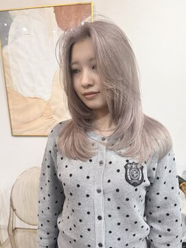 ラニヘアサロン(lani hair salon) ミルクティーベージュ/レイヤーカット/ハッシュカット/ブリーチ