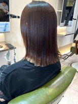 ノッポサン(Noppo3) オリーブベージュ ミディアム ストレートヘア 髪質改善 艶髪