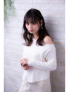 ヘアーアートシフォン 池袋西口店(Hair art chiffon) 伸ばしかけくせ毛風くびれセミディ無造作カールピンクアッシュ