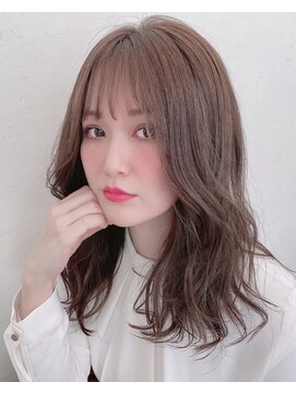 ザブックハンドサロン(The book hand salon) ベージュ×セミロング