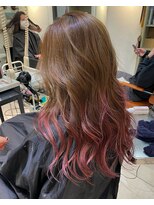 アジールヘア 池袋東口店(agir hair) ピンクグラデーションカラー韓国風10代20代ビタミンカラー池袋