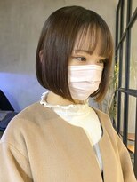 エリマ 調布(elima)&nbsp;前下がりミニボブ 縮毛矯正 髪質改善 ショコラベージュ イルミナ