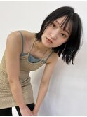 ミディボブと透明感アッシュ
