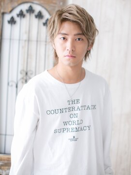 トニーアンドガイメン ホテル京阪仙台店(TONI&GUY MEN) アップバングのホワイトベージュネオウルフd仙台10代20代