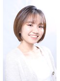 大人可愛い丸みショートボブ