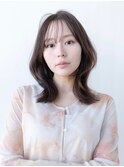 20代30代大人かわいい/グレージュカラー/レイヤー/小顔/前髪
