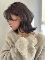 スターズ 川越店(STARS)&nbsp;外ハネボブ 韓国風くびれ 顔周りカット グレージュ ツヤ髪 美髪