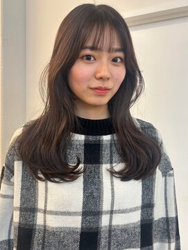 パーク 福岡天神西通り店(parc) くびれヘア　顔周りカット　ダークグレー　フェミニンロング