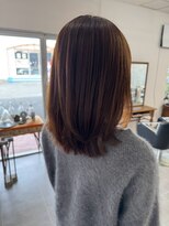 O 20代30代40代レイヤー シースルーバング 無造作ミディアム