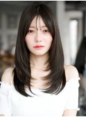 ☆レイヤーカット毛先ワンカールくせ毛風カール薄めバングデジパ