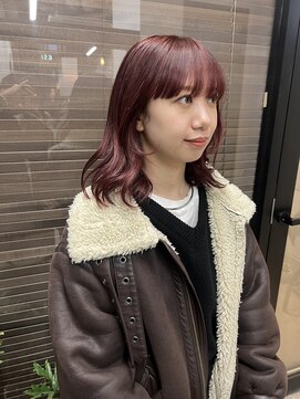 ヌープヘアーアイス(NUUP.hair ici) 夏◎ブリーチなしパープル艶髪!大人レイヤーロング