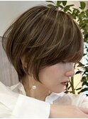 ハイライトカラーグレージュベージュケアブリーチダブルカラー