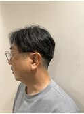 メンズ白髪染めビジネスツーブロック白髪ぼかしハイライト