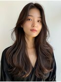 大人美人◎韓国風暗髪レイヤーロング艶髪改善