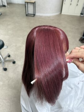 ブリーチありチェリーレッド