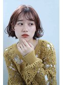 オトナな長め前髪のシースルーロブ