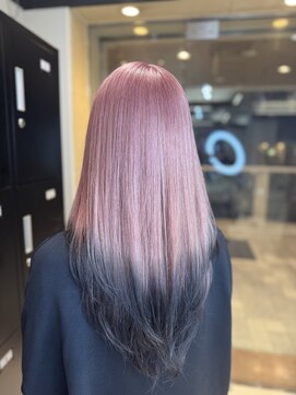 ミルクティー(Milk TEA) 淡めピンクから黒のエンドカラー♪