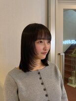 アム(amu) レイヤーカット/前髪カット/顔周りレイヤー/暗髪/透明感カラー