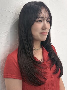 マロ(MALo) ワンカールレイヤー　ブラウンカラー　シースルーバング