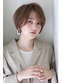 大人可愛い丸みショートボブ