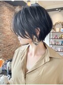《30代40代》白髪ぼかしハイライト×前下がりボブ【イケダ】