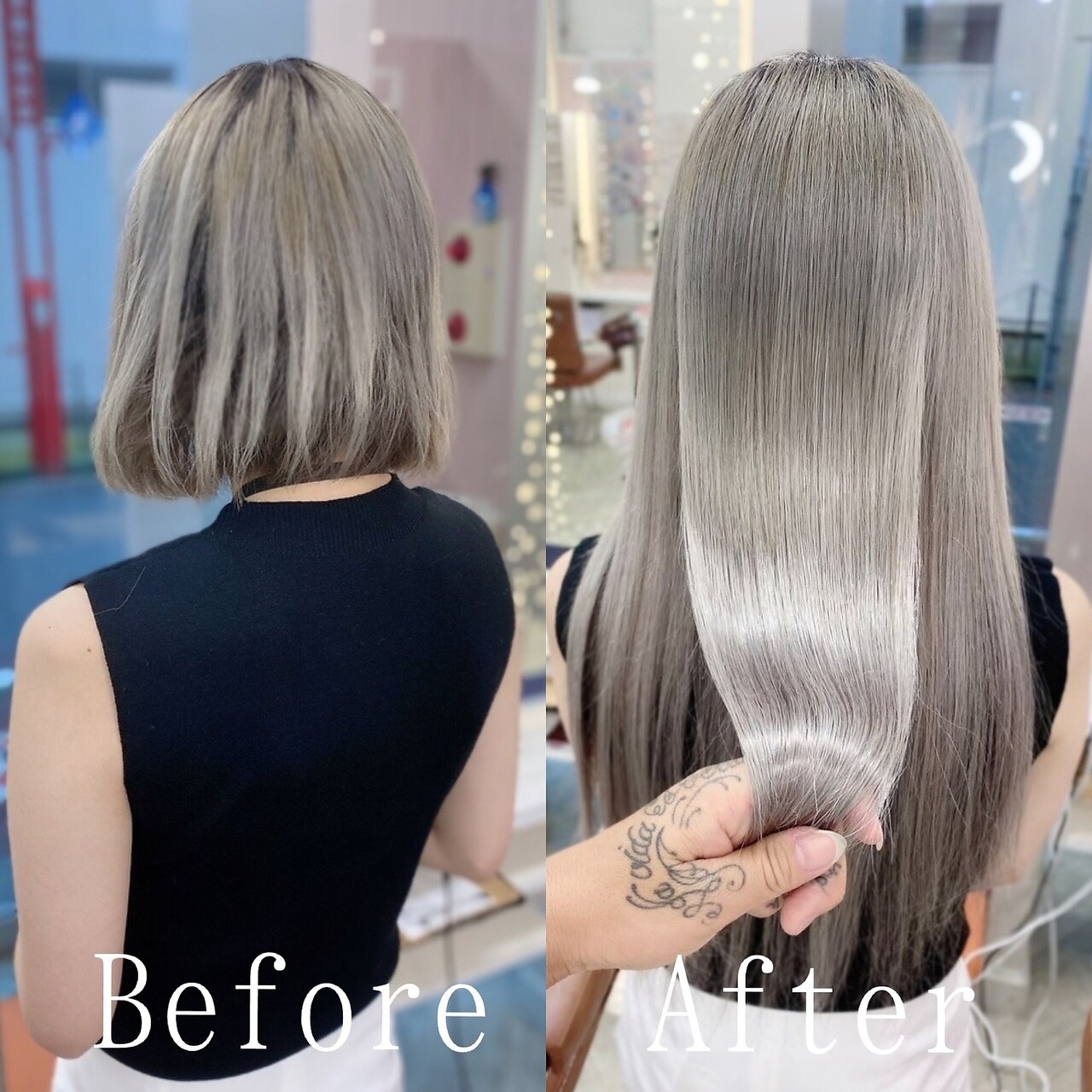 プラチナシルバー#シールエクステ#グレージュ#美髪#札幌：L166384366